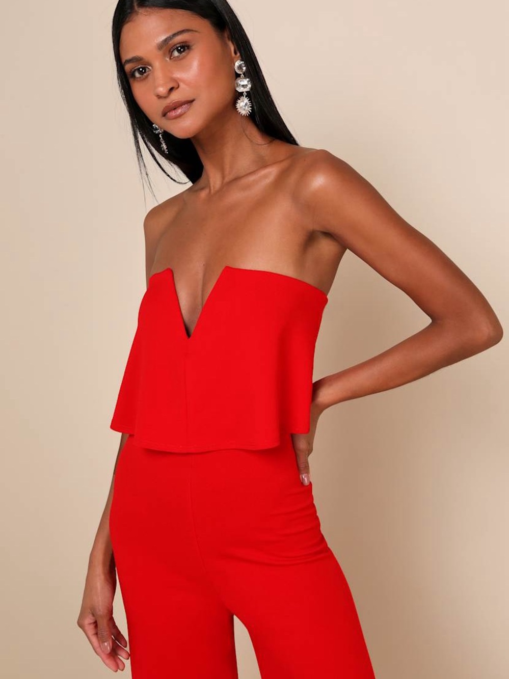 Lulus (By The Way) Power of Love Red Strapless Jumpsuit - Picture 4 of 7